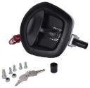 Whale Tail Lock with Electronic Actuator 12V - Black (wiring not included)